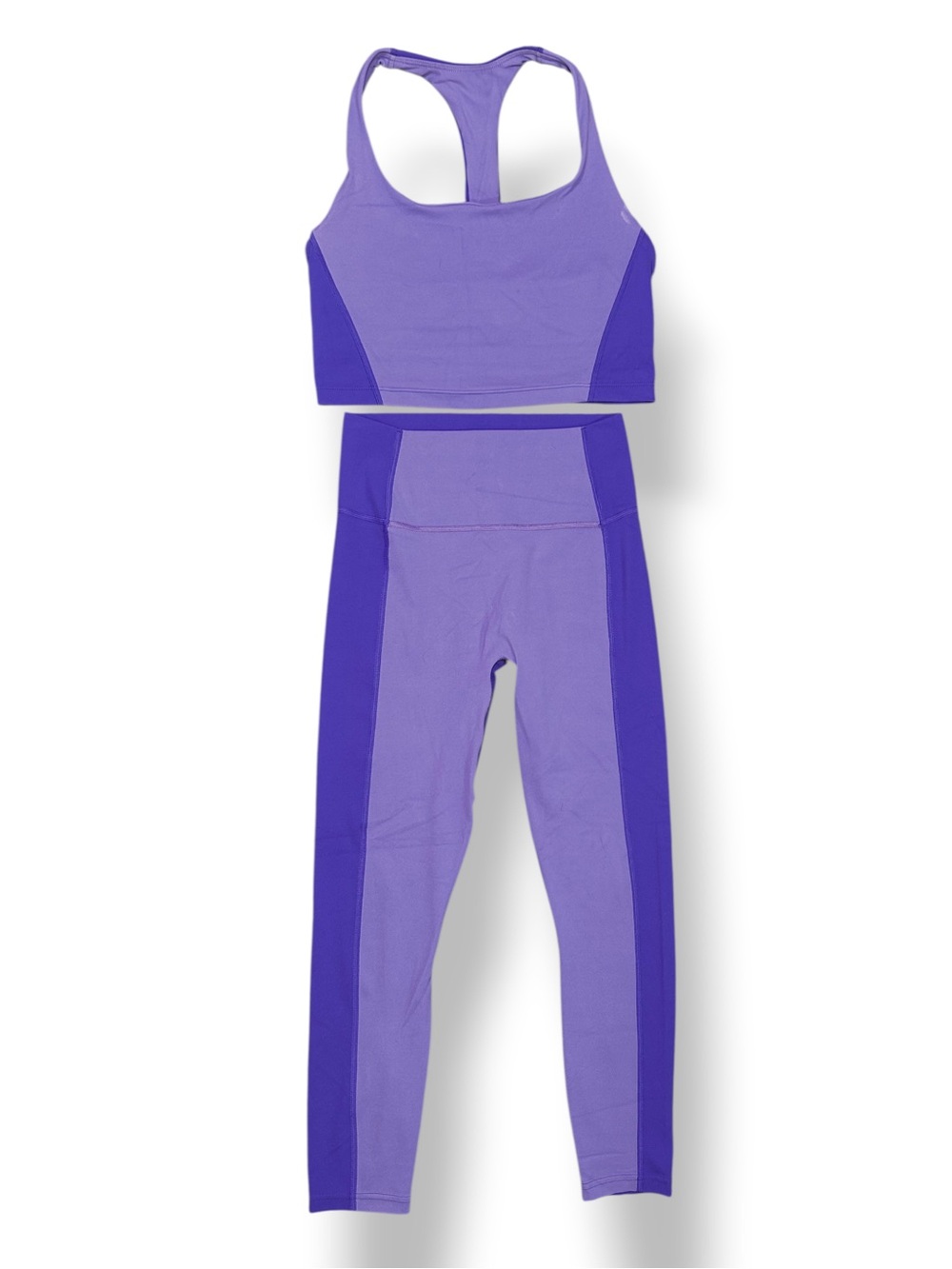 Athleta Transcend Colorblock 7/8 Legging & Longline Sports Bra Set Purple Size S - Picture 2 of 8
